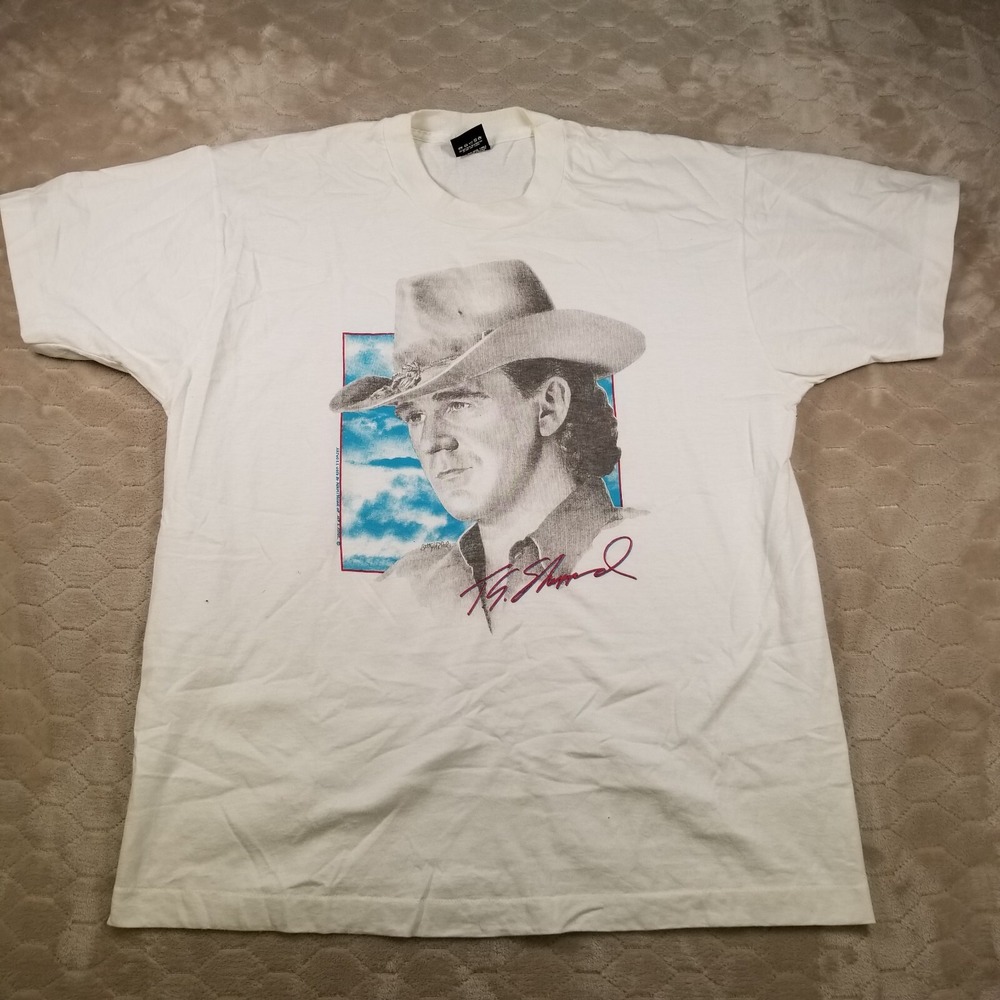 VTG 90s TG Sheppard Big Face‎ Portrait Shirt Sz XL Single Stitch Screen Stars